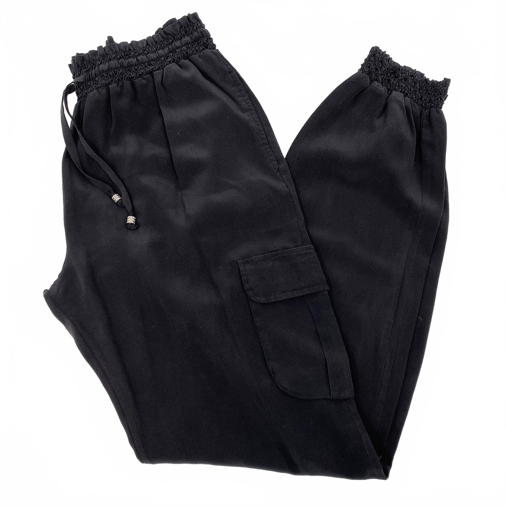Gypsy Black Silk Cargo Joggers | Women’s S Regular